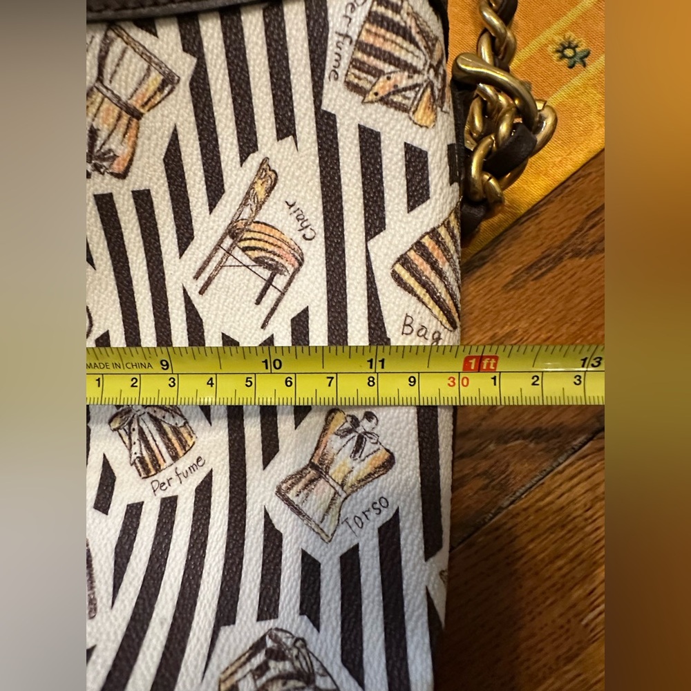 VINTAGE RARE Henri Bendel Leather Bucket Bag Centennial Stripes Please Read - Picture 13 of 15